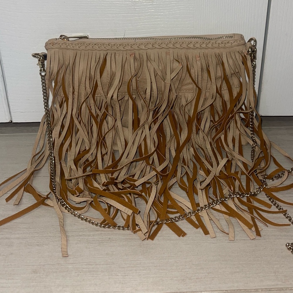 Fringe tan coss body shoulder bag